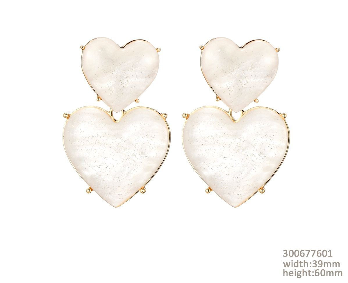 *Limited oorbellen heart of gold (wit)