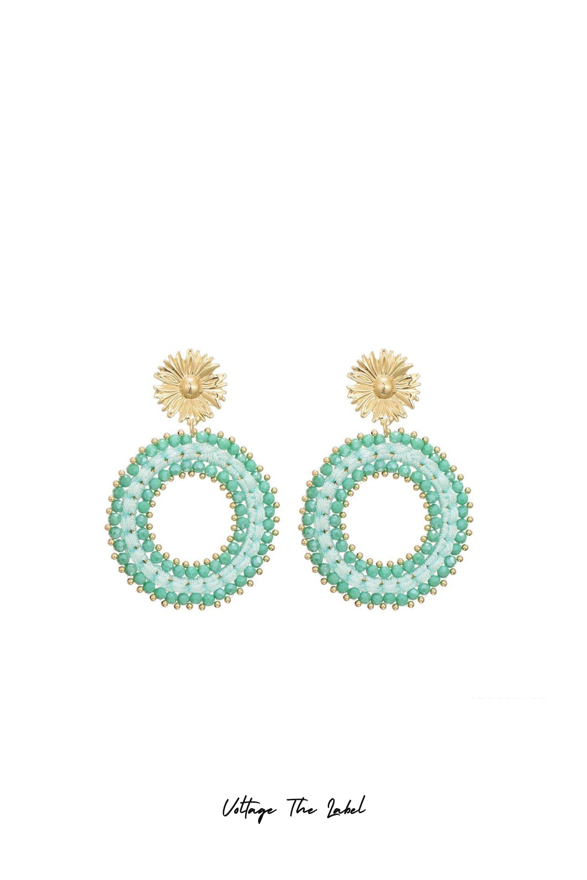 *Oorbellen Limited Fleur (turqoise)