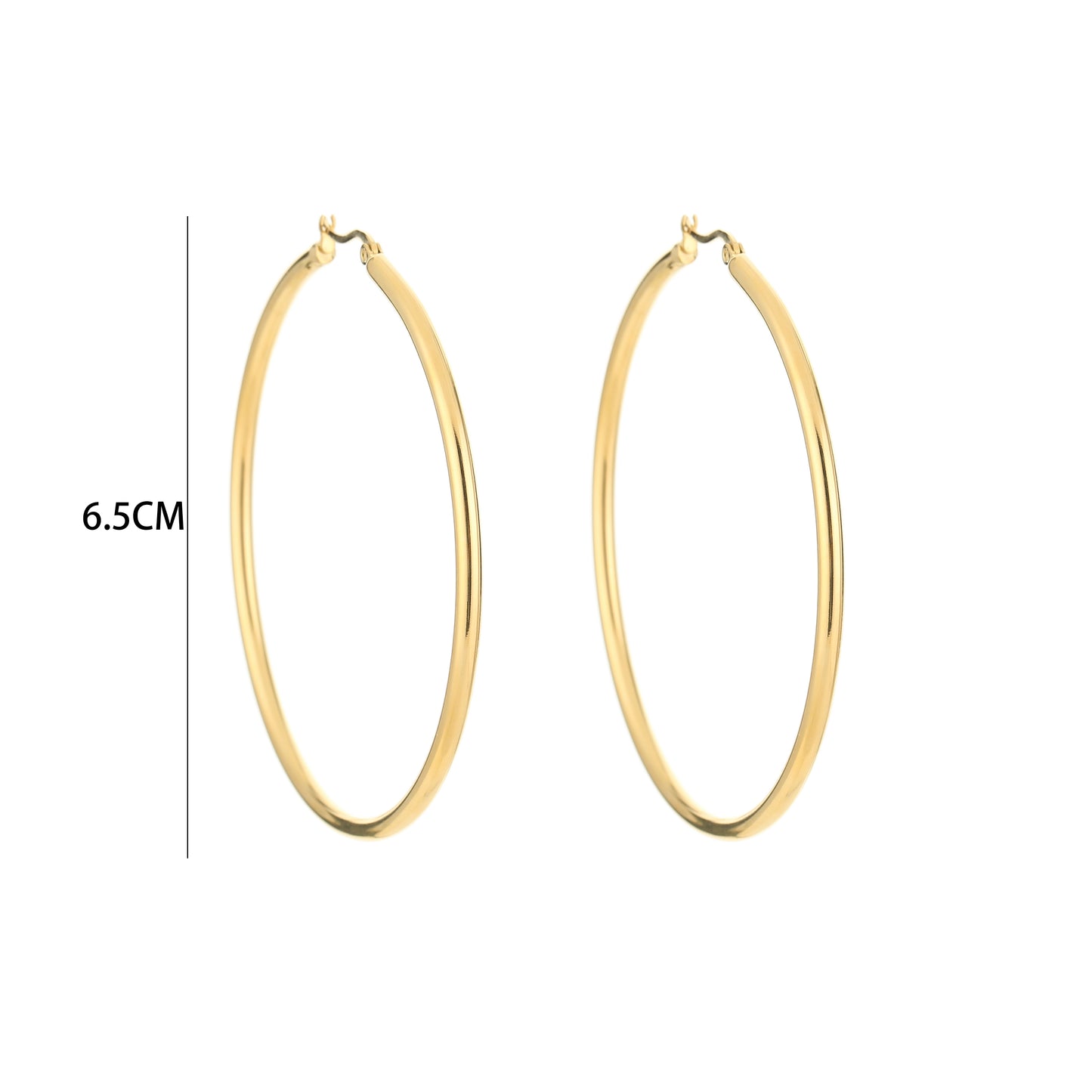 Oorbellen Hoops (goud/6,5cm)