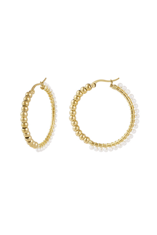 Oorbellen pearly hoops