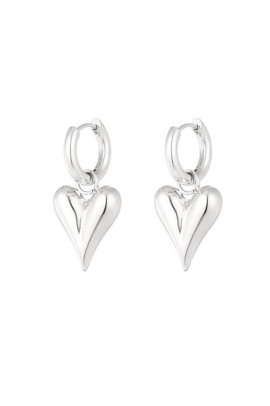 Oorbellen Hearts medium (zilver)