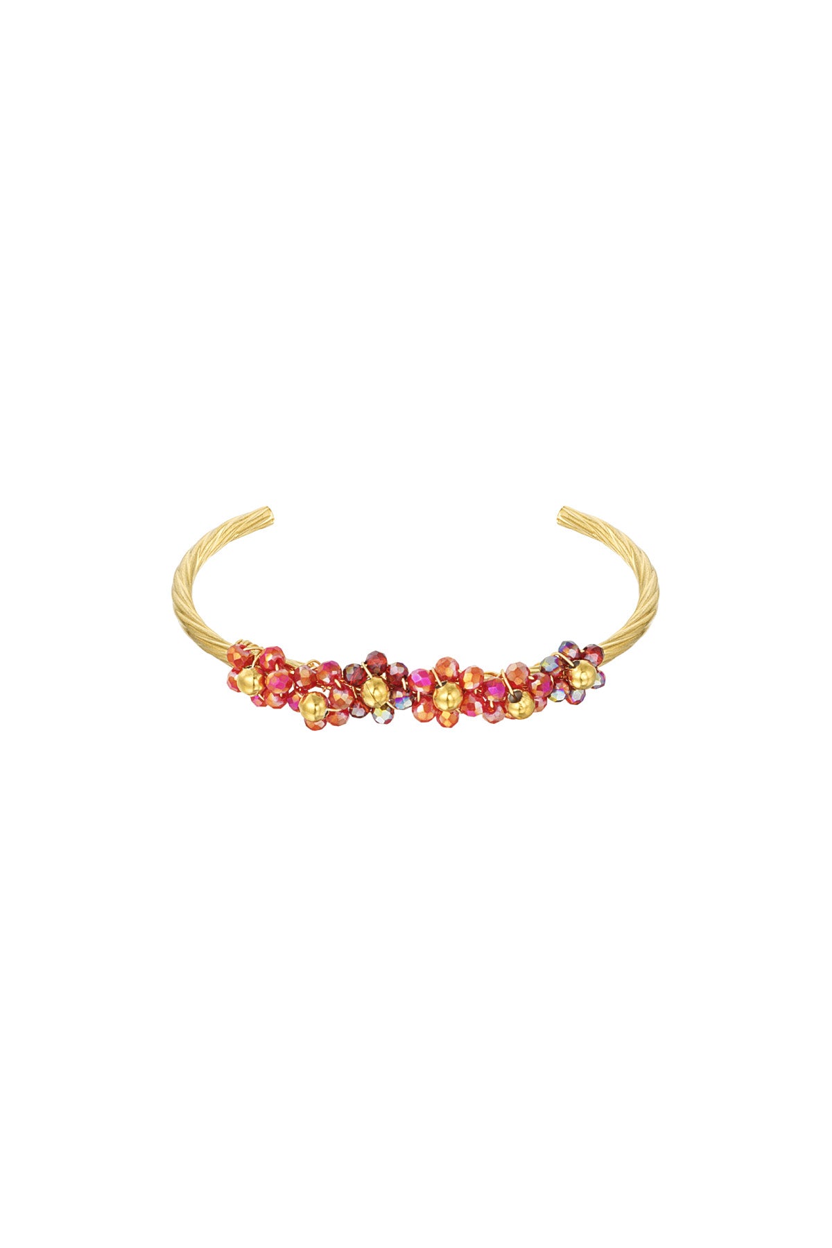 Armband Bangle bloem (rood)