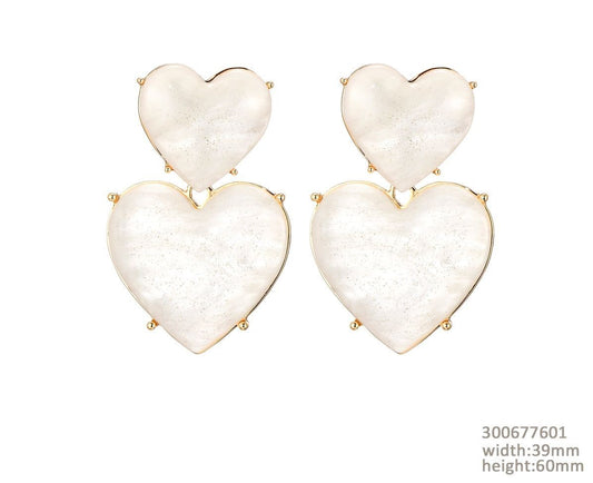 *Limited oorbellen heart of gold (wit)