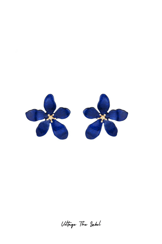 Oorbellen Limited flower (blauw)