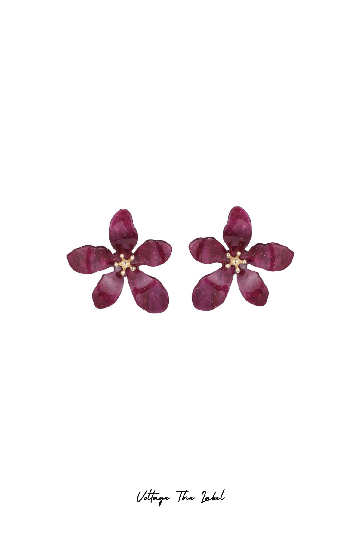 Oorbellen Limited flower (bordeaux/roze)