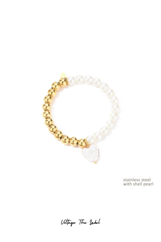 *Armband Limited pearly heart