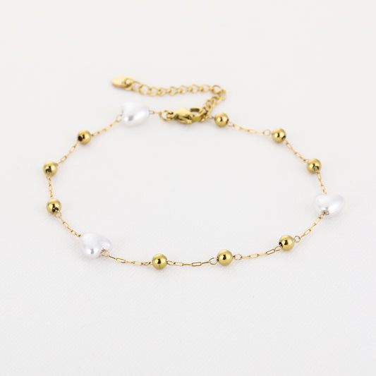 Enkelbandje Pearly heart
